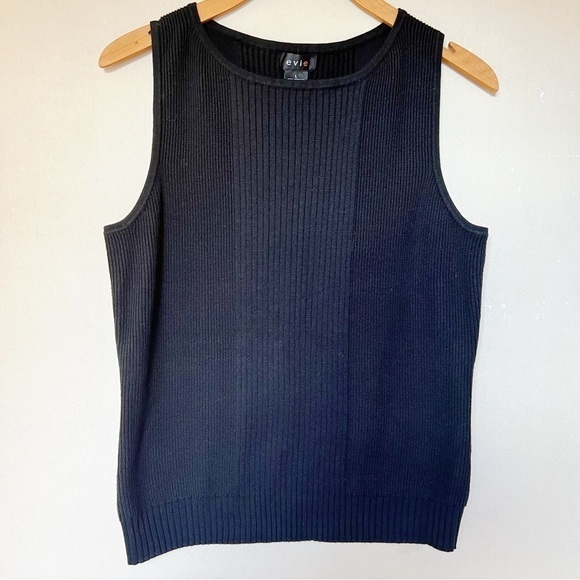 Evie Black Ribbed Knit Tank Top - Picture 1 of 2